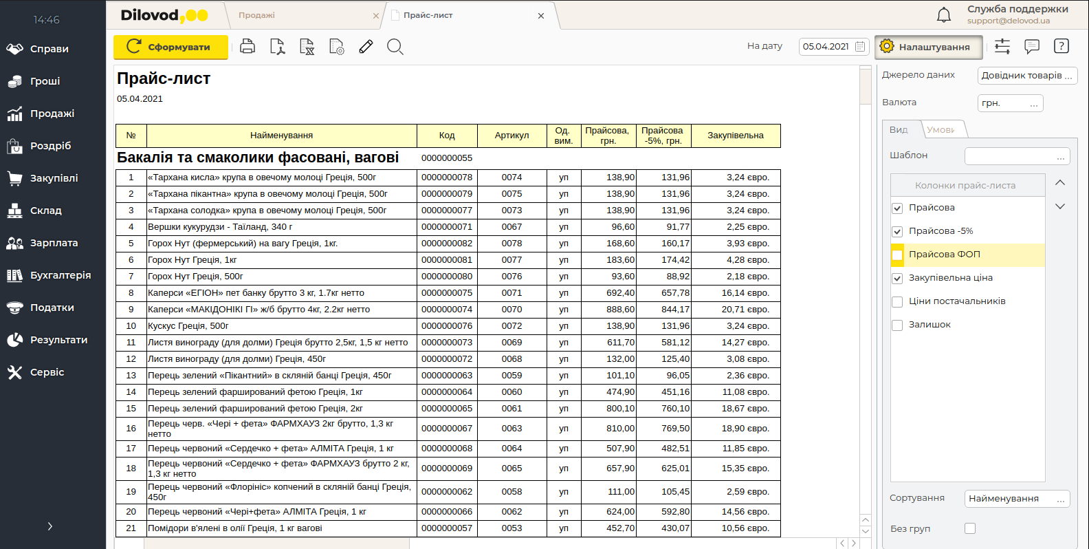 Управляйте отпускными ценами